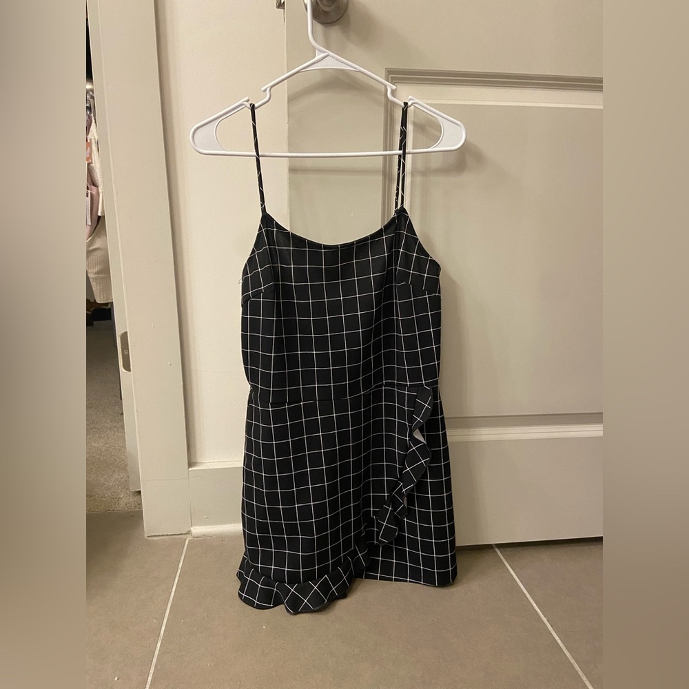 Charlotte Russe black and white Skort Romper